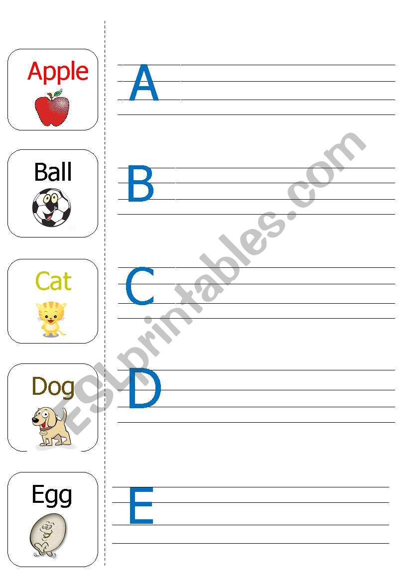 Writing the Alphabets (A-E)-part1