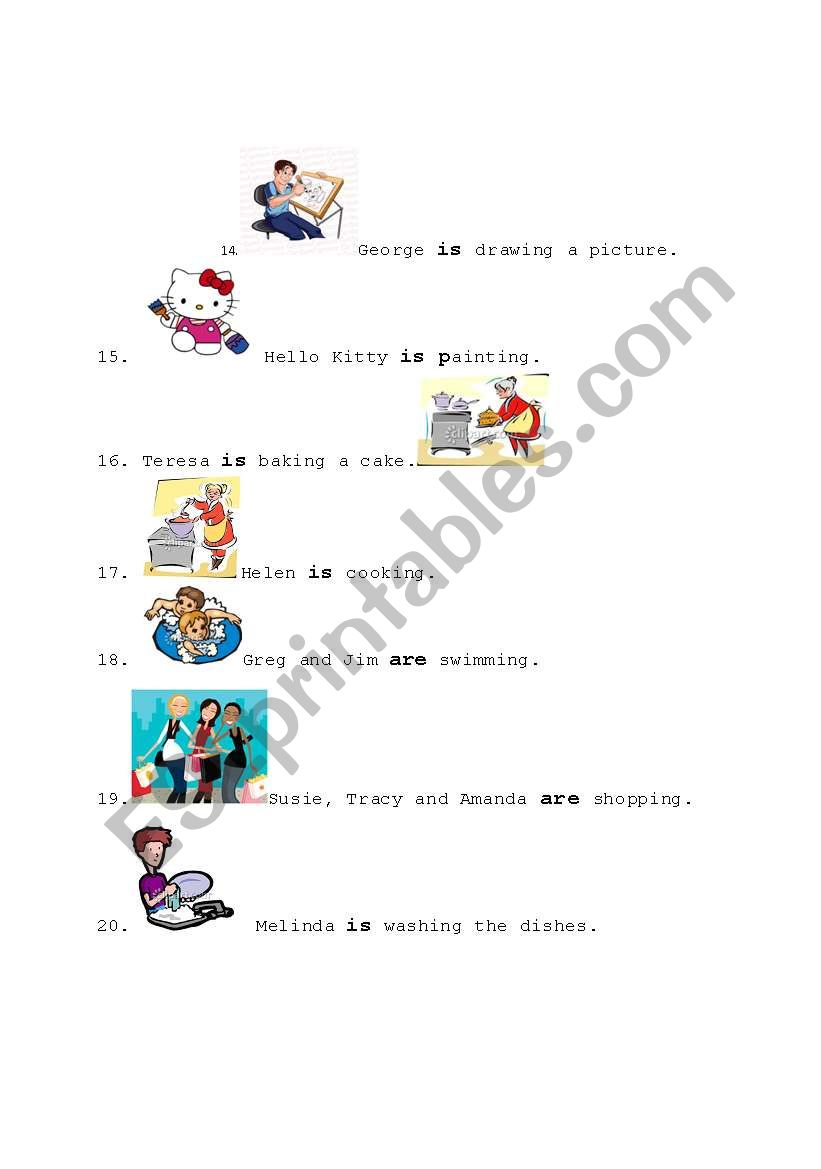 Present Continuous(picture dictionary)what are you doing?-PART 2