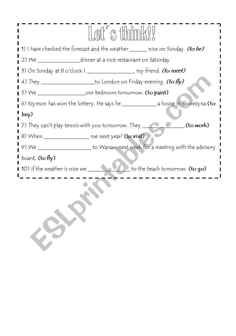 Future revision worksheet