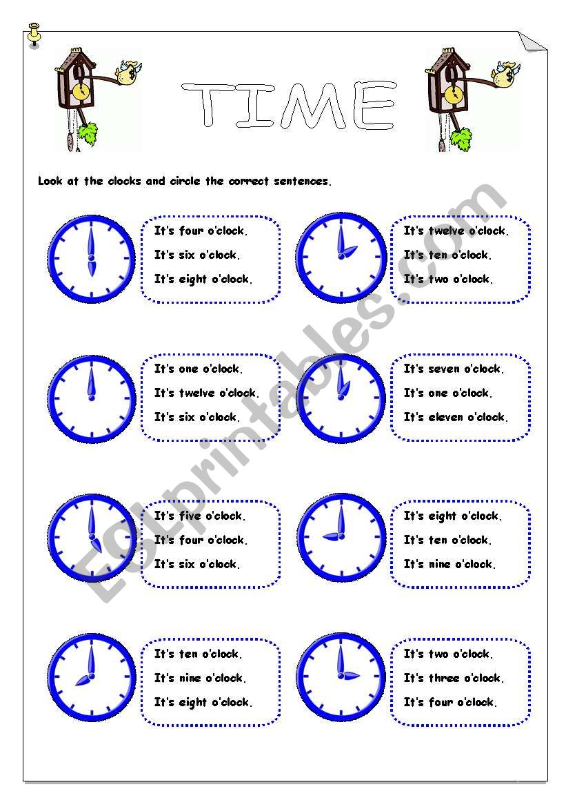 TIME worksheet