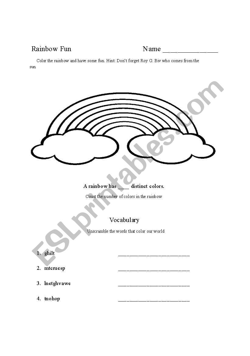 Rainbow Fun worksheet