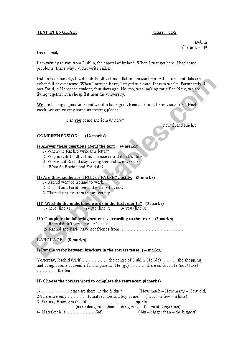 Test worksheet