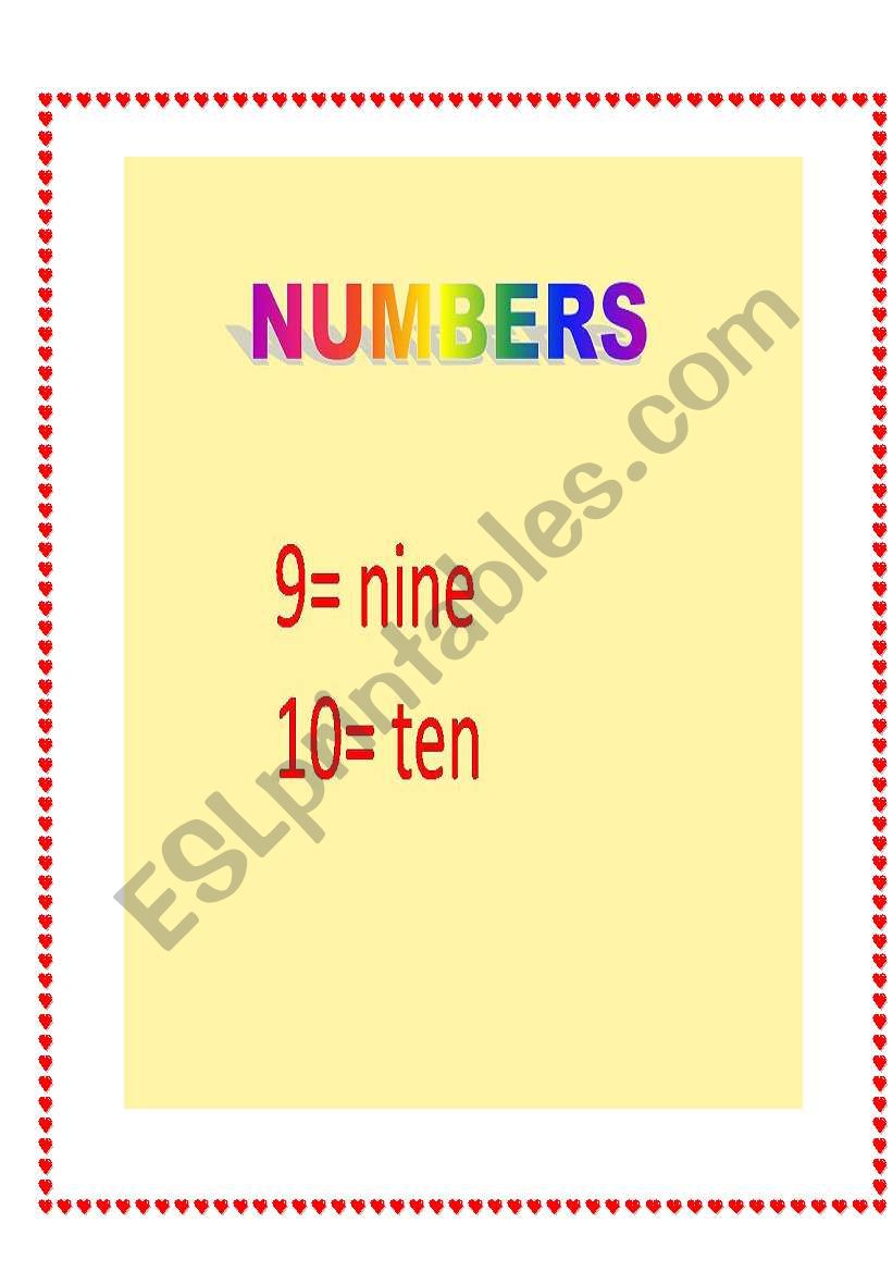 LEARNING  NUMBERS worksheet