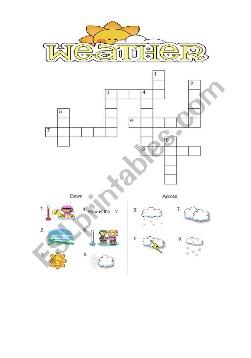 Weather Crossword worksheet