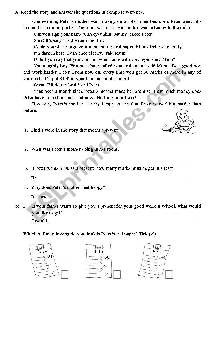 Mothers Day worksheet