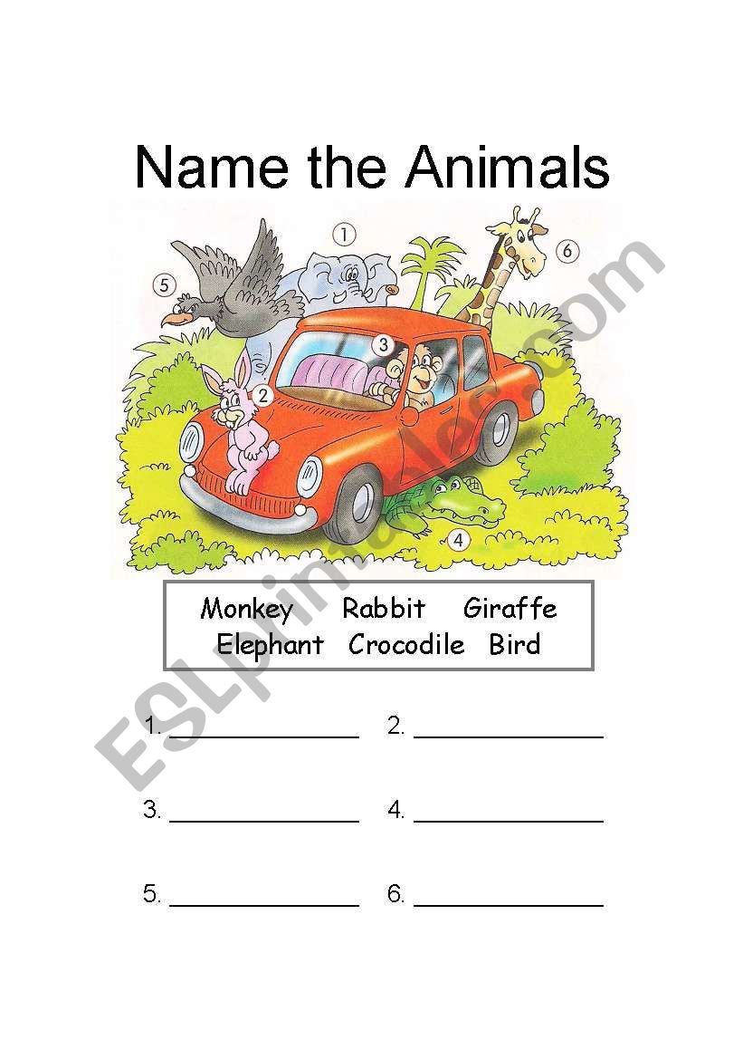 Name the Animals worksheet