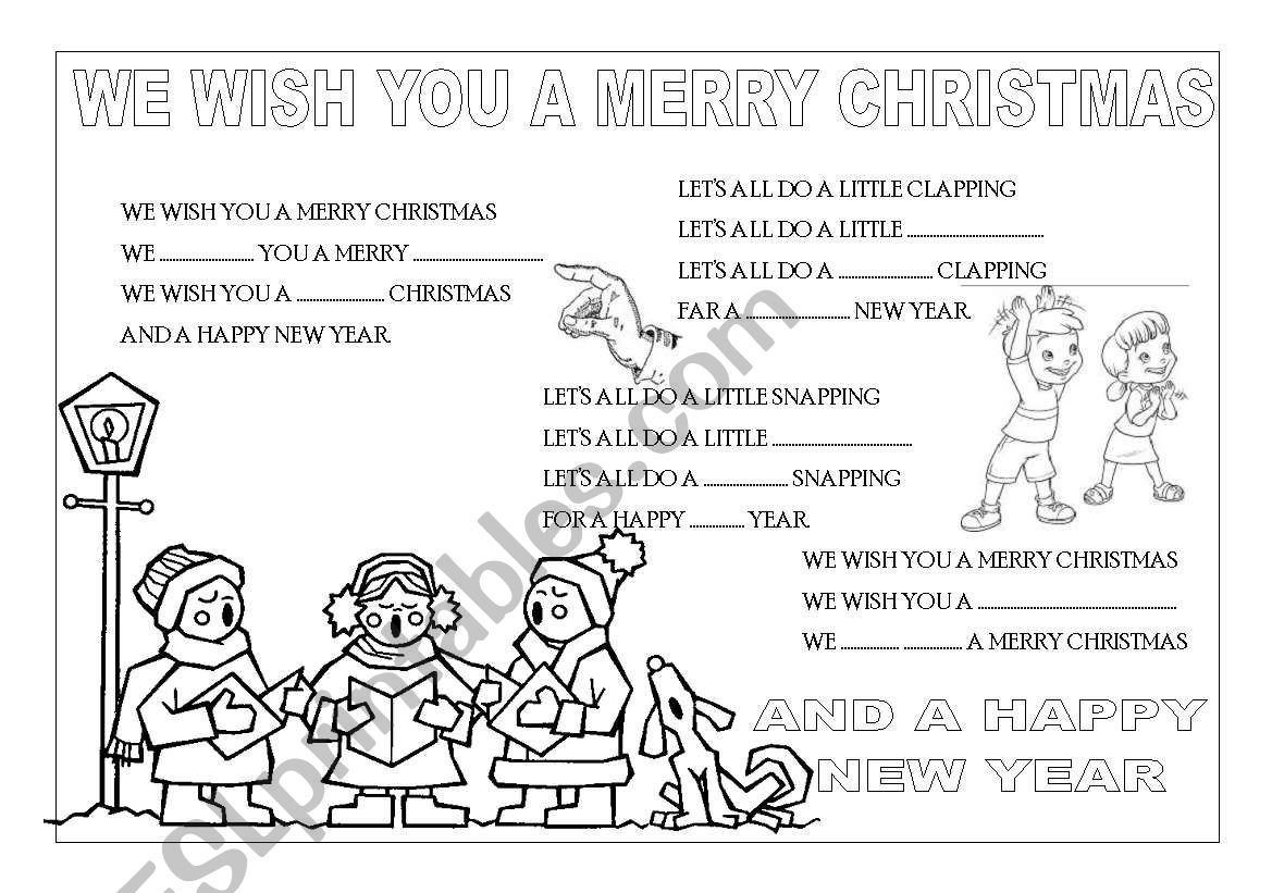 WE WISH YOU A MARRY CHRISTMAS worksheet