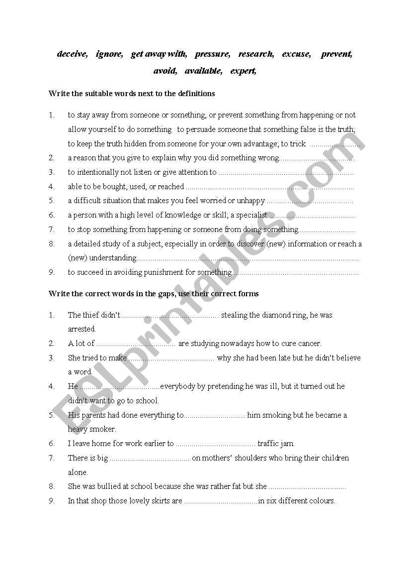 vocabulary practice worksheet