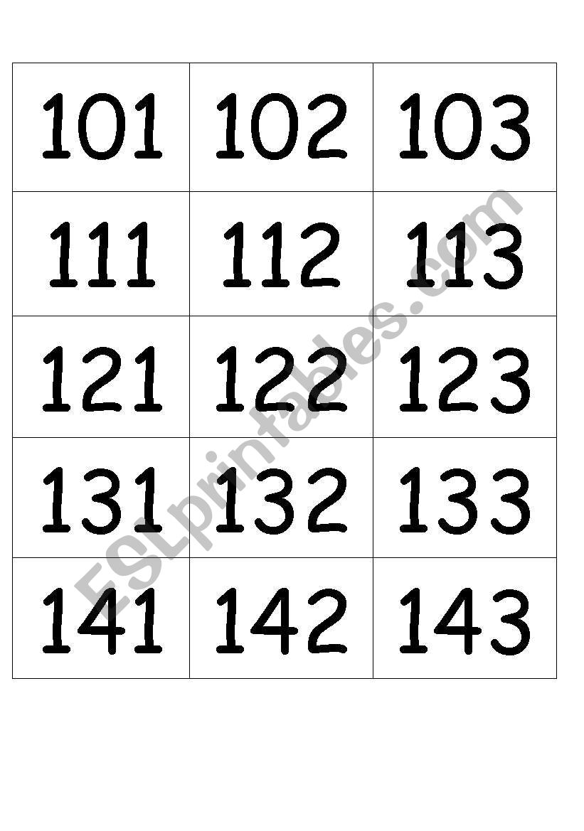 Large Numbers worksheet