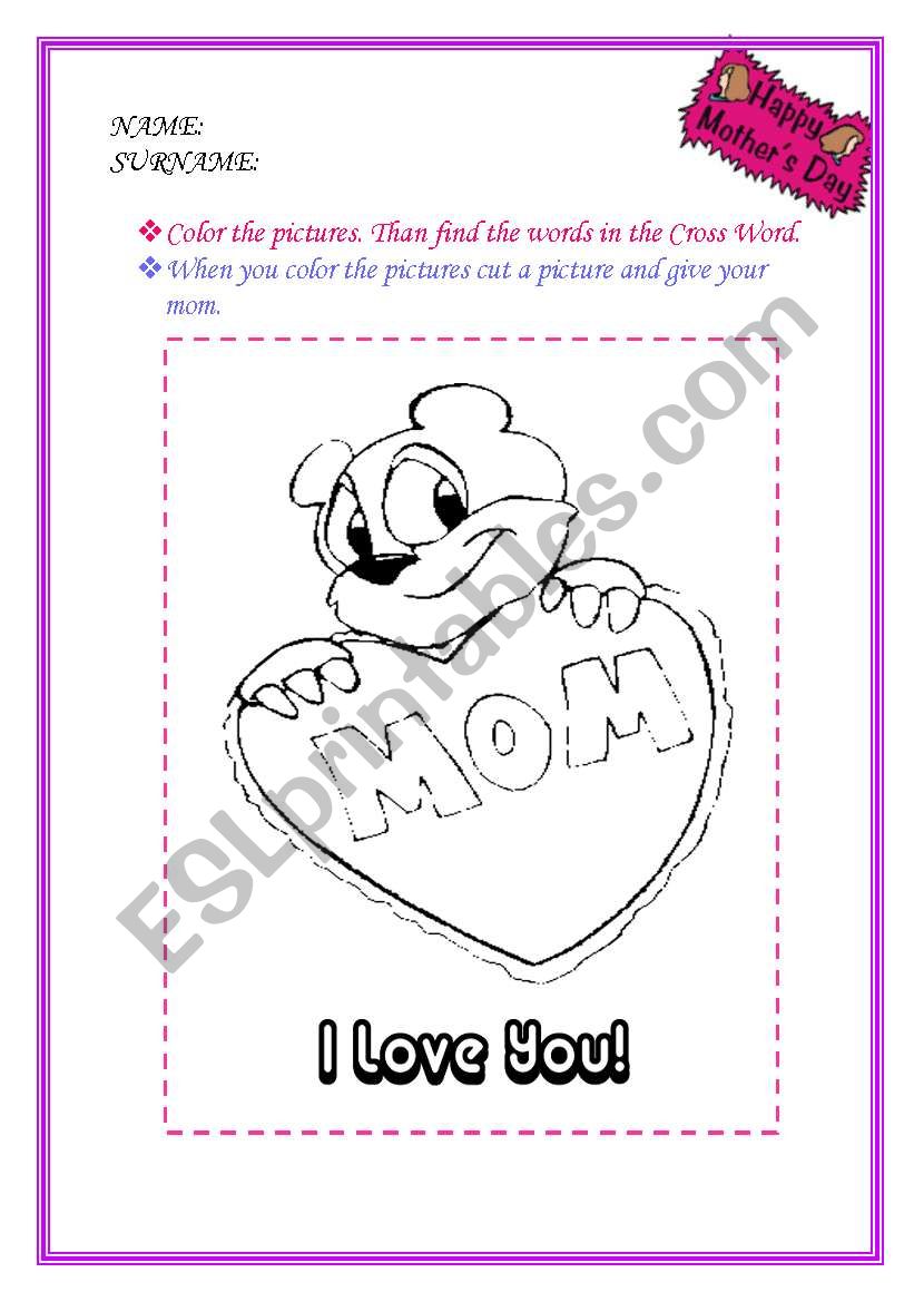 Happy Mothers Day worksheet