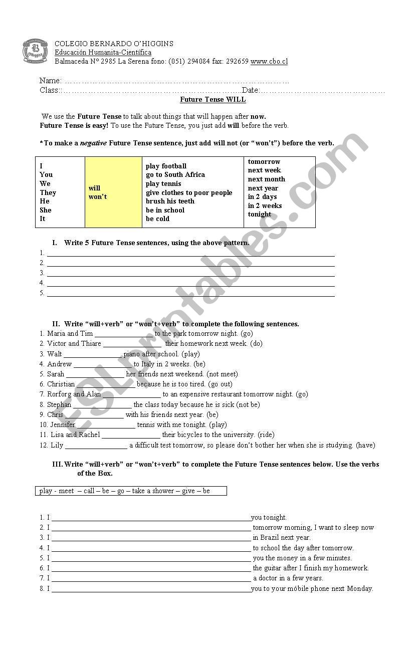 will worksheet worksheet