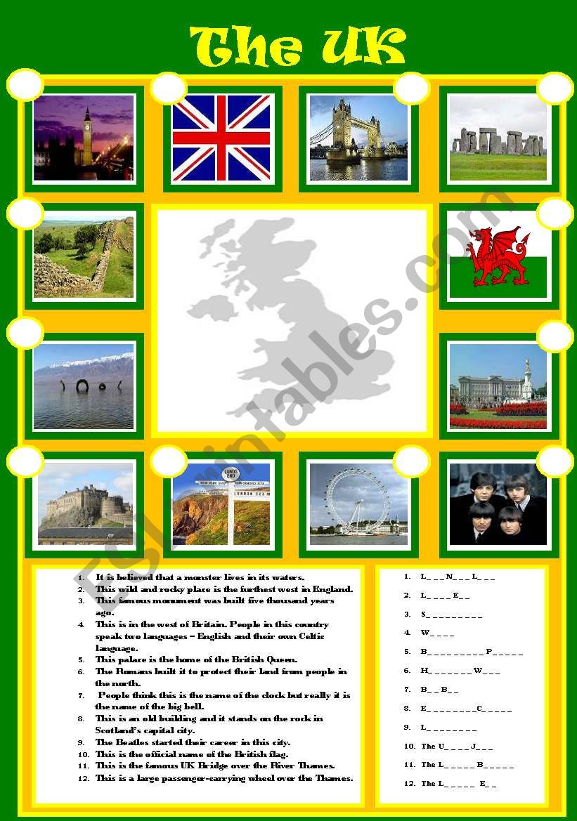 The UK worksheet
