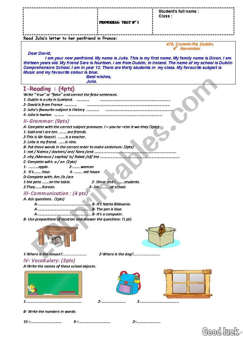Test worksheet