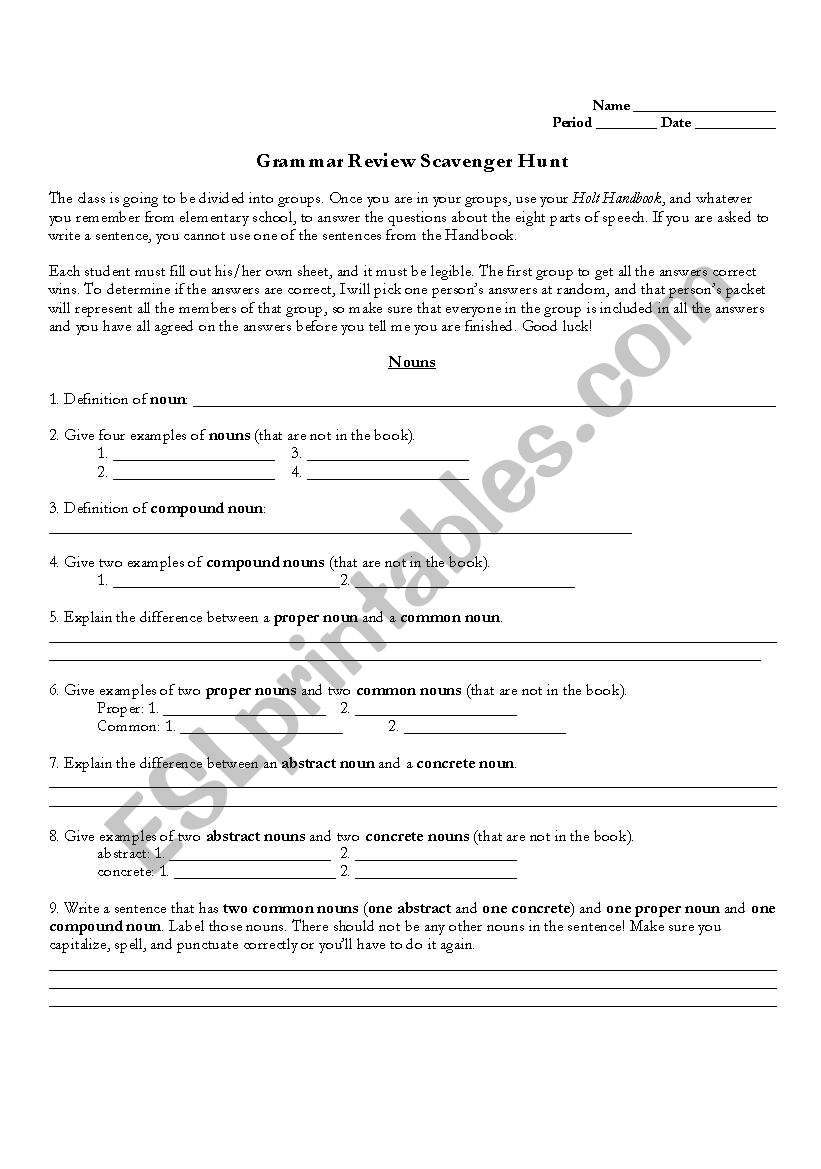 exam form worksheet