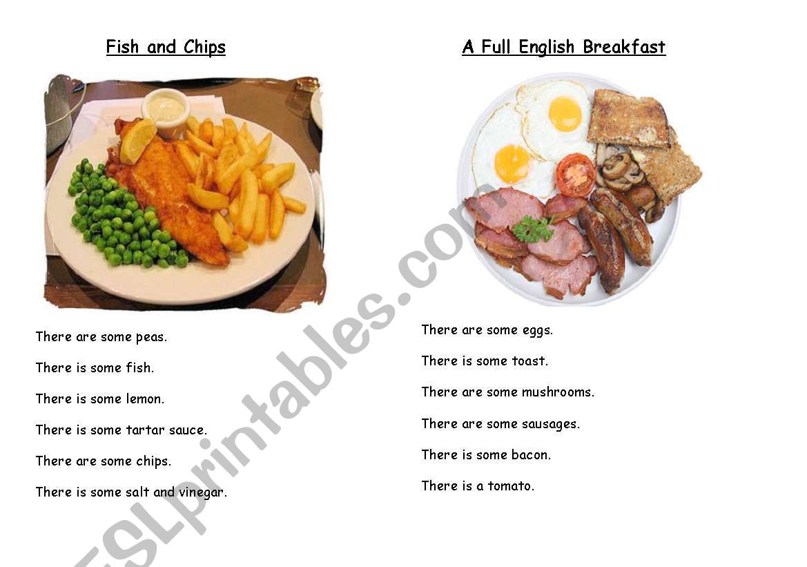 British Dishes Pairwork worksheet