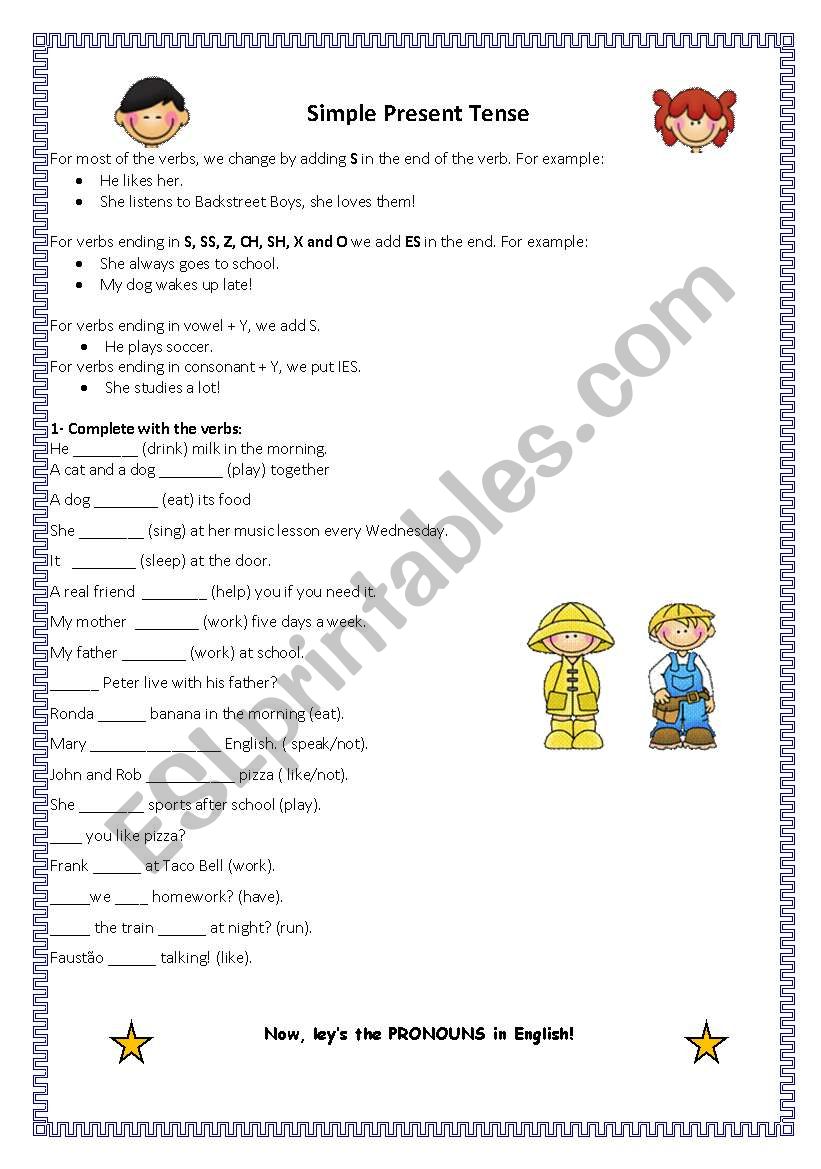 Review SIMPLE PRESENT and PRONOUNS!