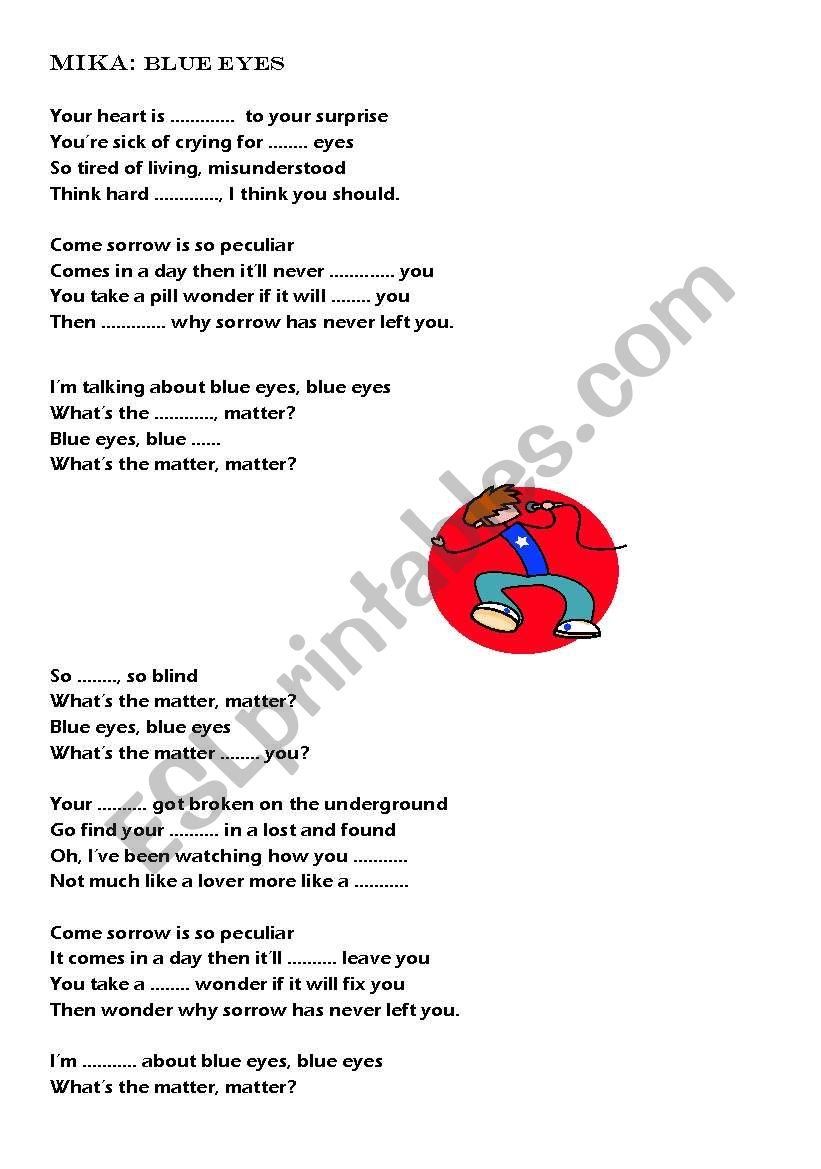 MIKA: Blue Eyes worksheet