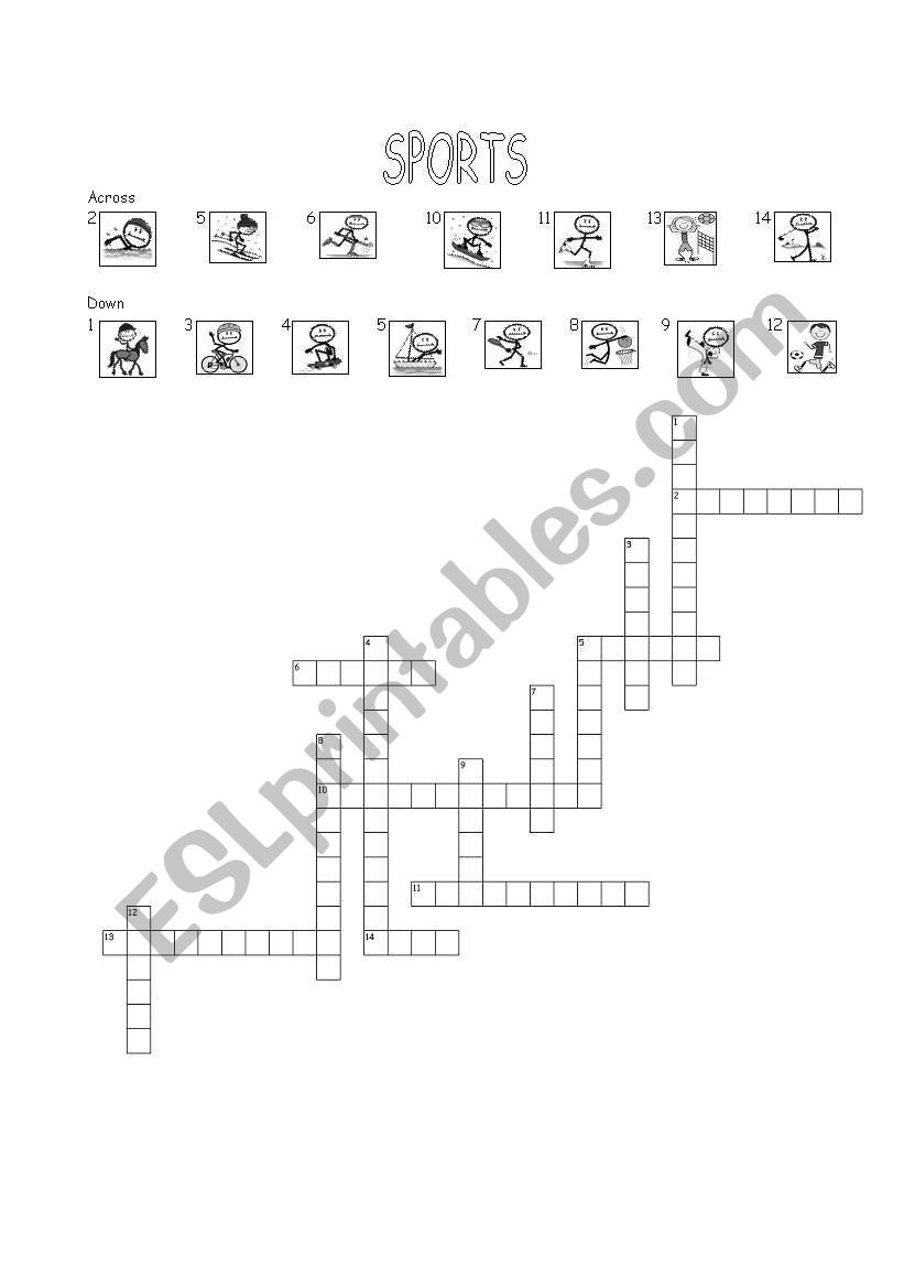 Sports Crossword worksheet