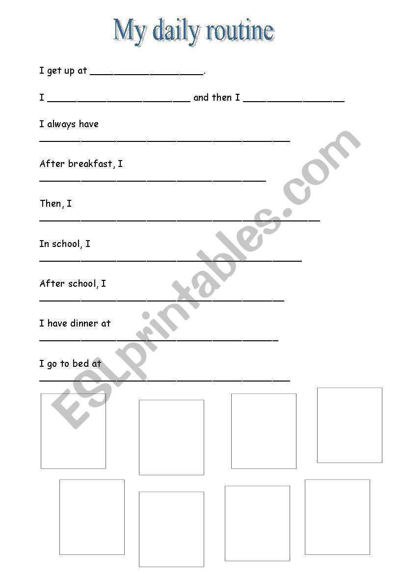 My daily routine worksheet