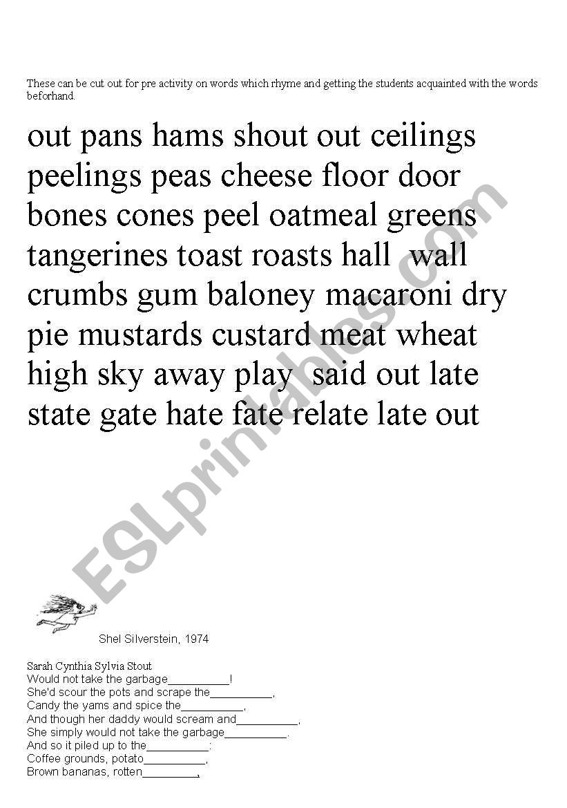 English worksheets: Sarah Cynthia Stout through Shel Silverstein image relating to Sarah Cynthia Sylvia Stout Printable known as English worksheets: Sarah Cynthia Stout as a result of Shel Silverstein