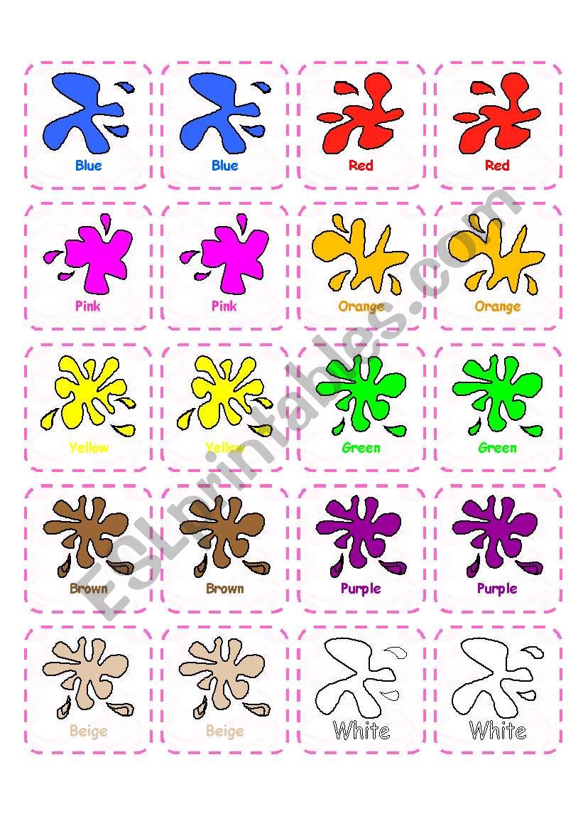 Memory game - Colors worksheet