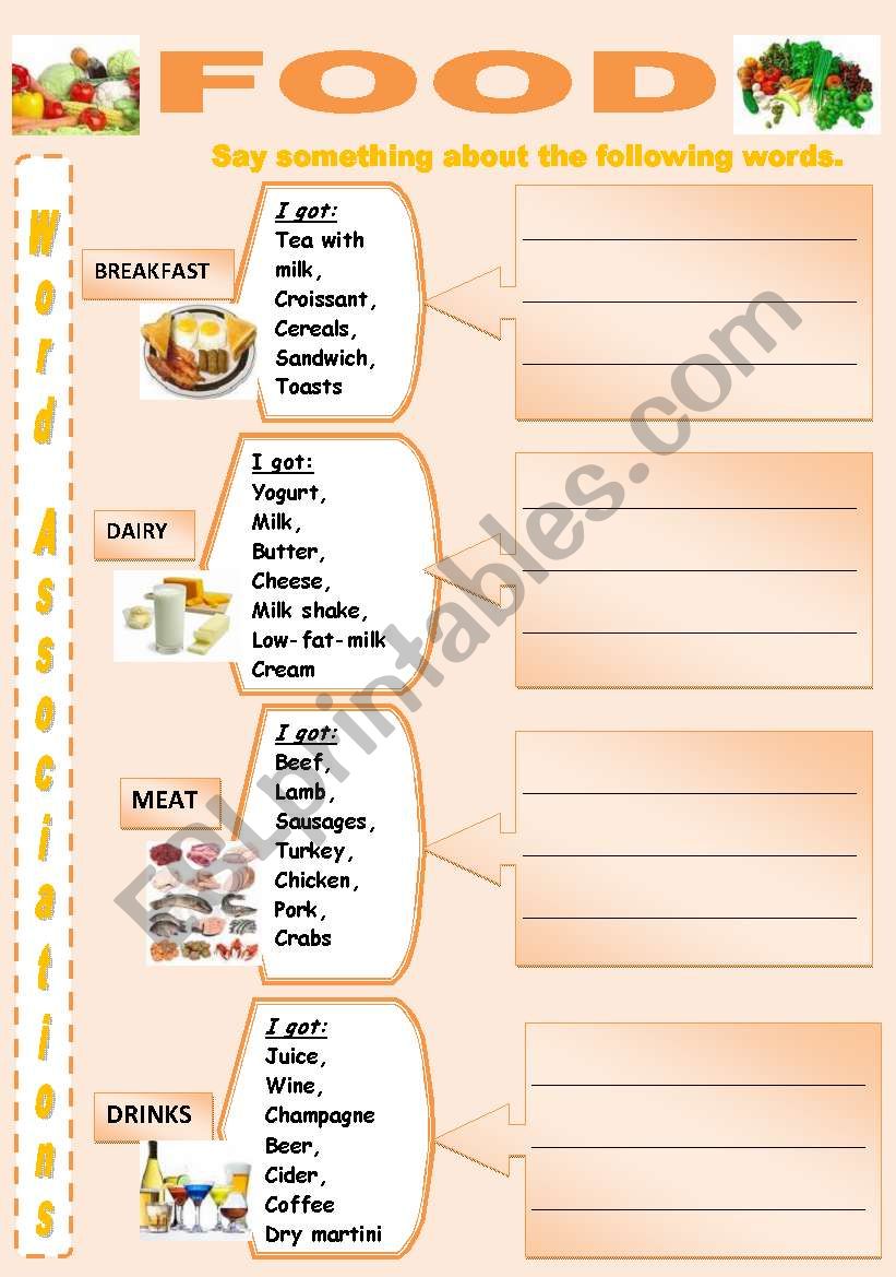 ASSOCIATIONS  FOOD 2 worksheet