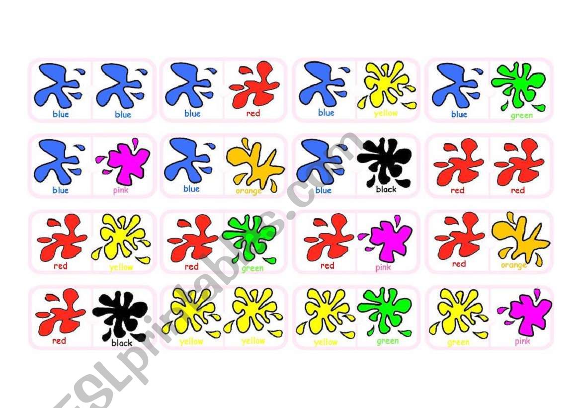Dominoes - Colors worksheet