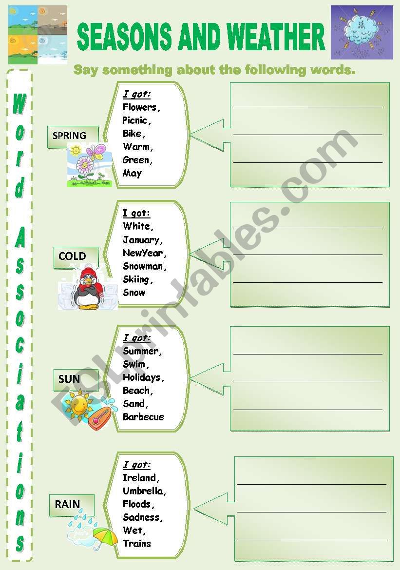 ASSOCIATIONS  SEASONS AND WEATHER 3