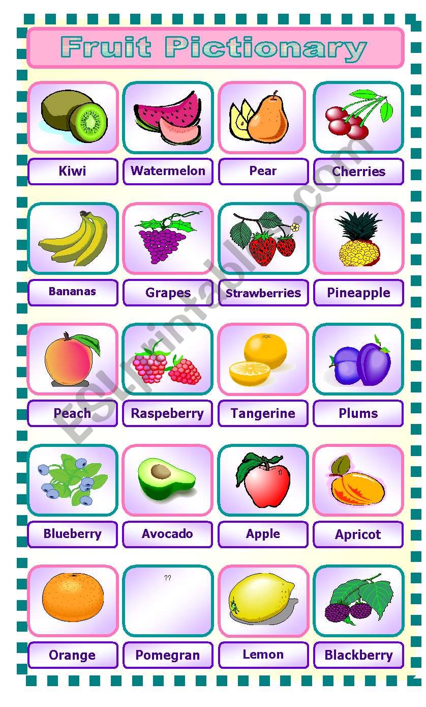 Fruit Pictionary  worksheet