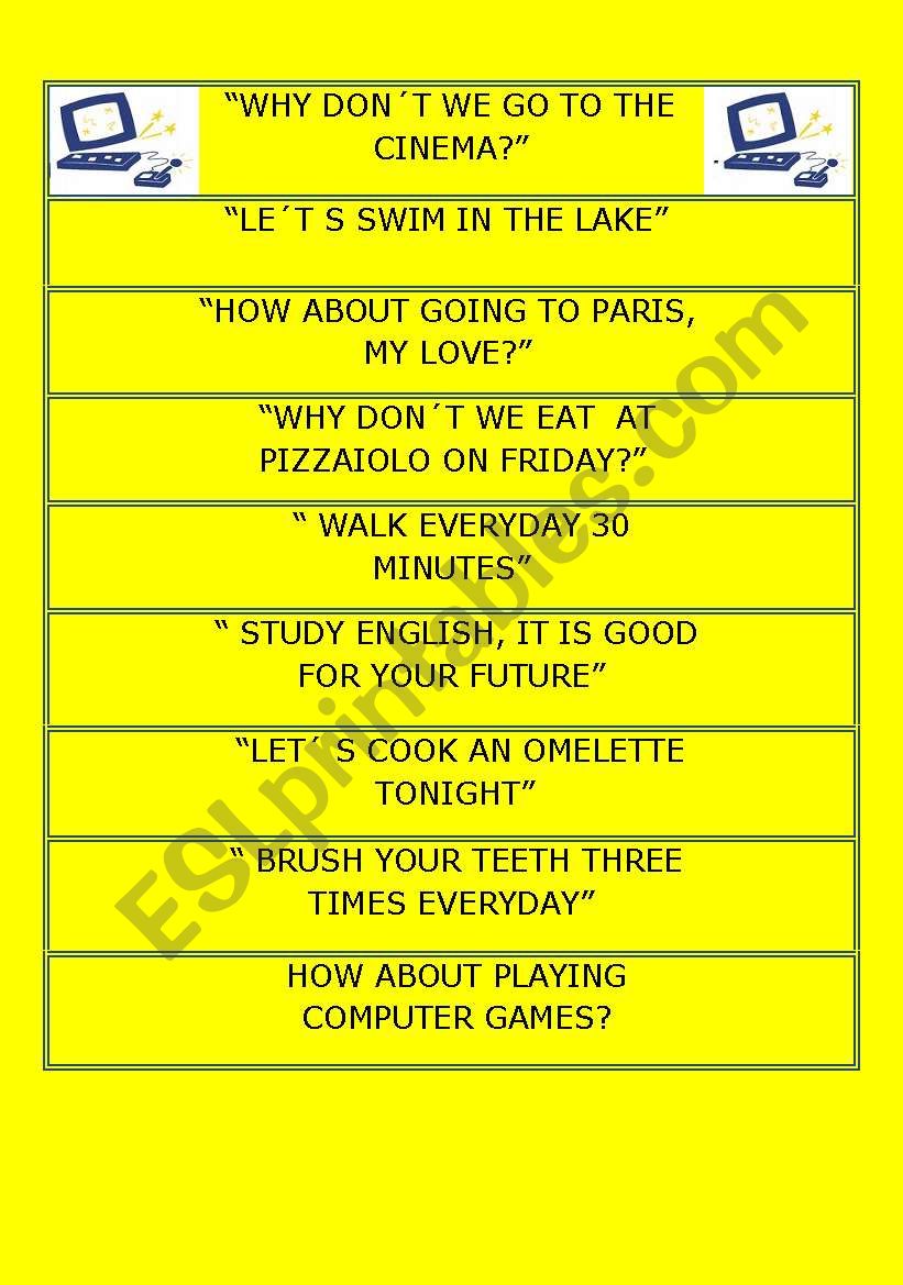 REPÃ’RTED SPEECH SUGGESTIONS ( ORAL ACTIVITY)