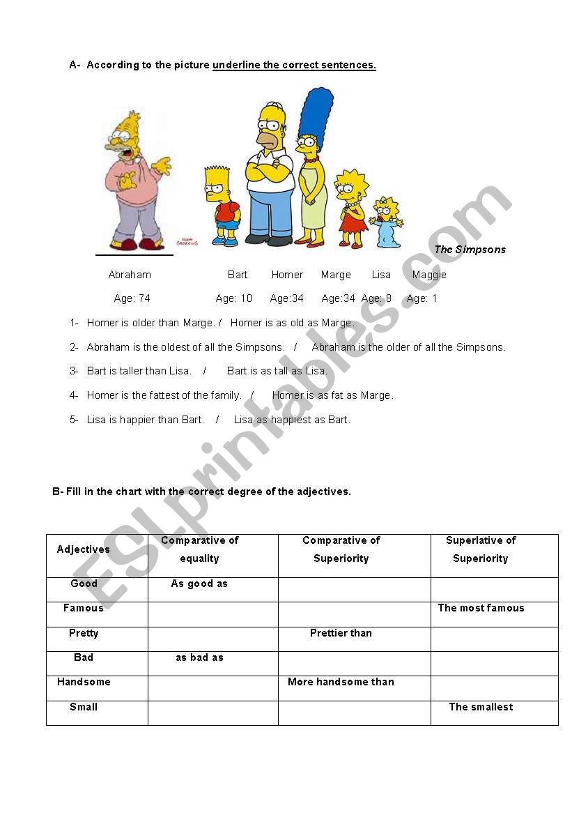 Comparatives worksheet