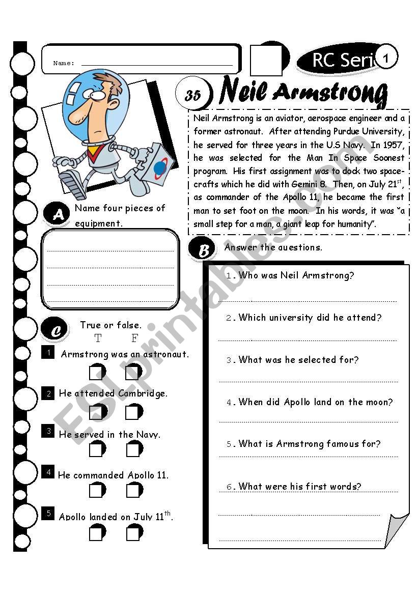 RC Series Level 1_Neil Armstrong (Fully Editable + Answer Key)