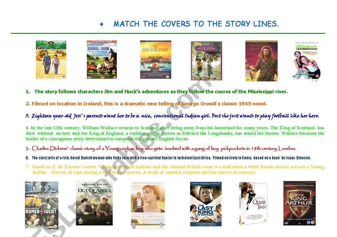 Match the cover to the story line