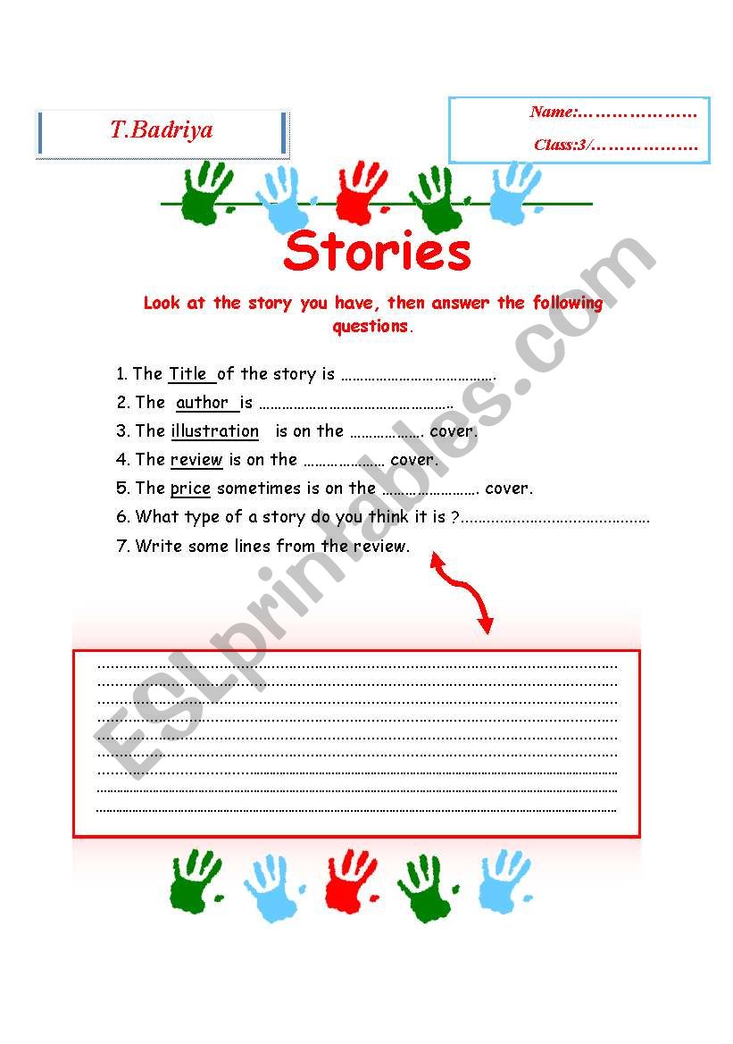 stories worksheet