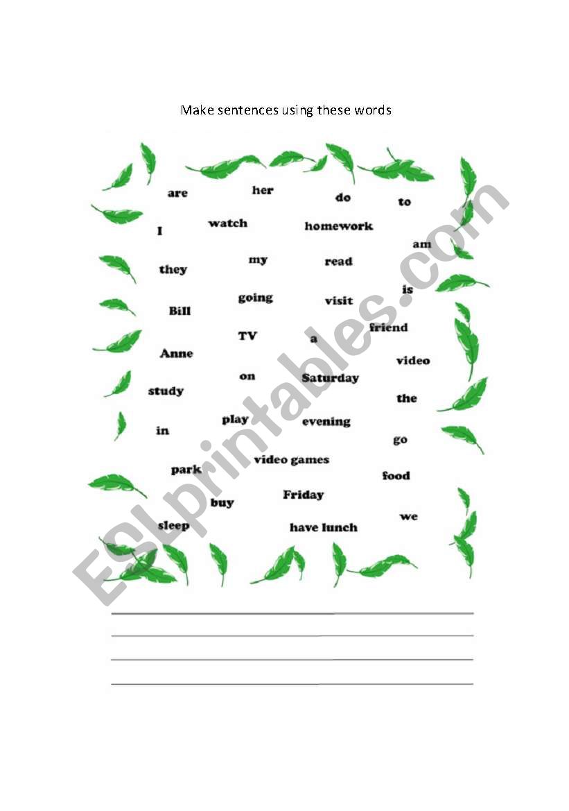 Vocabulary worksheet