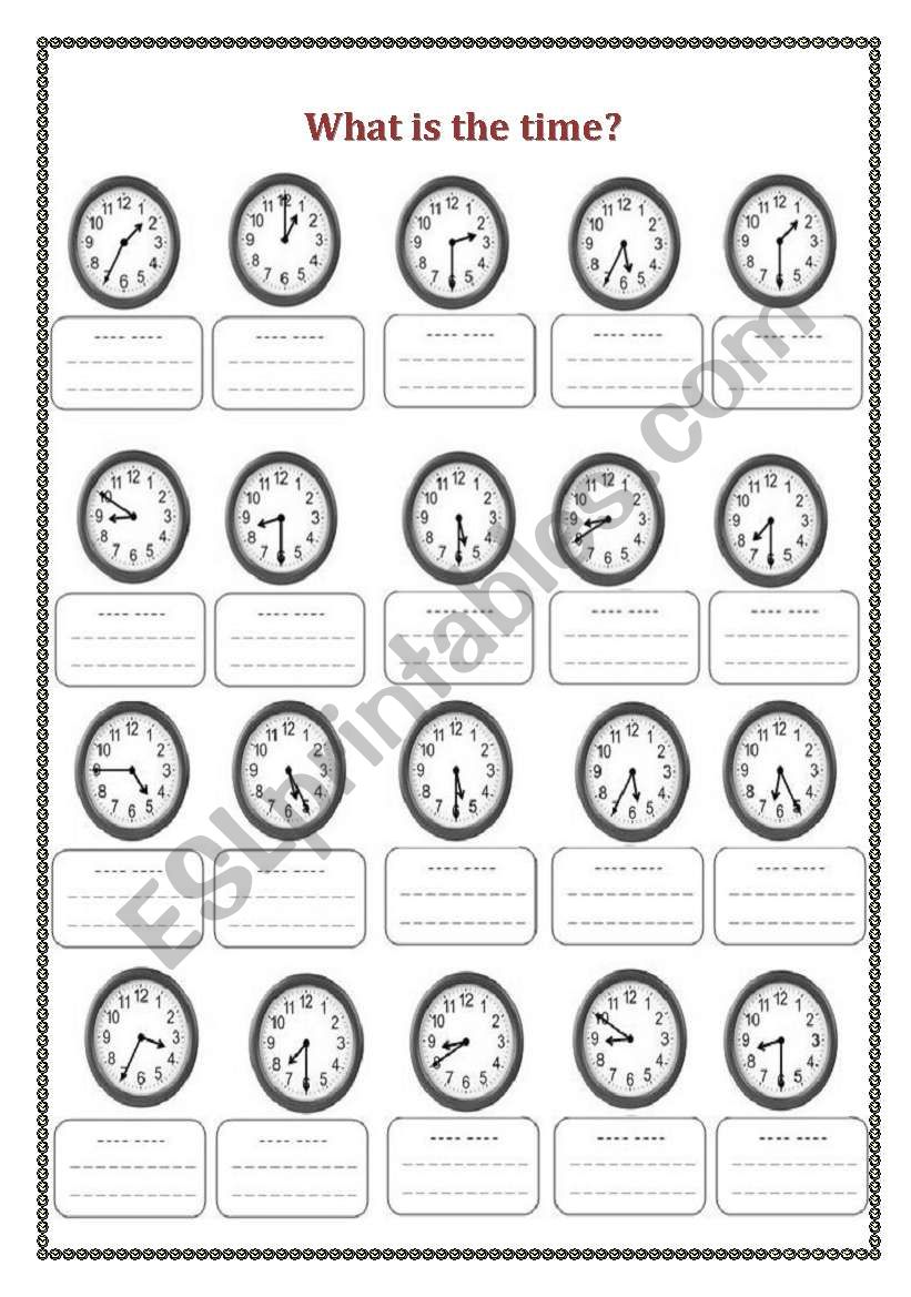 what is the time? worksheet