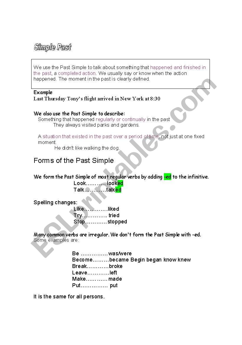 Simple Past / Past Continuous worksheet