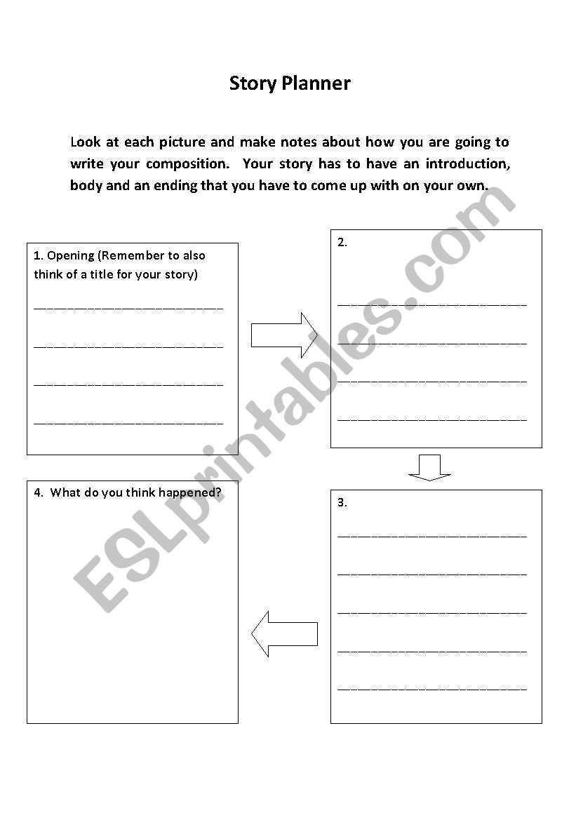 Story writing planner worksheet