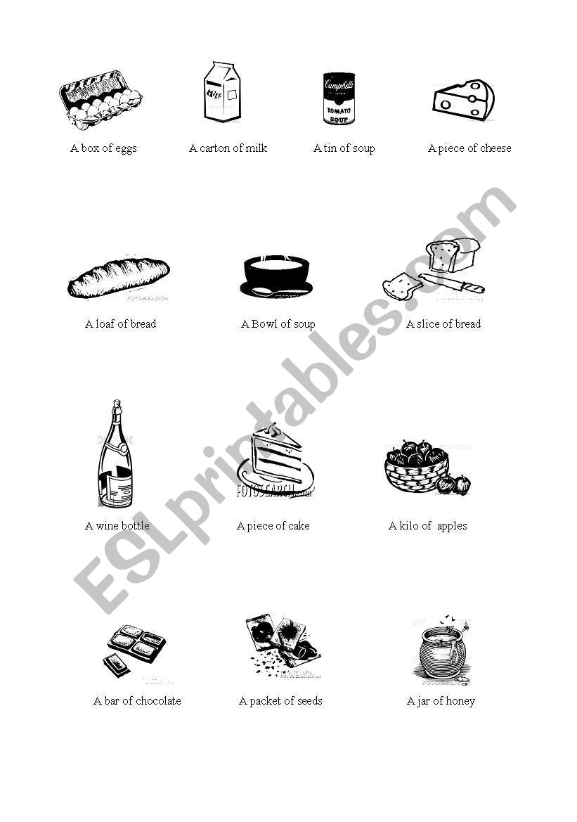 Quantities worksheet