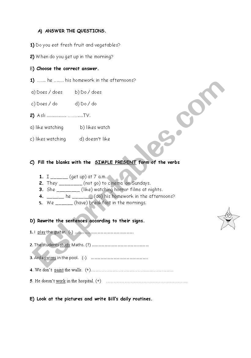 revison of simple present tense