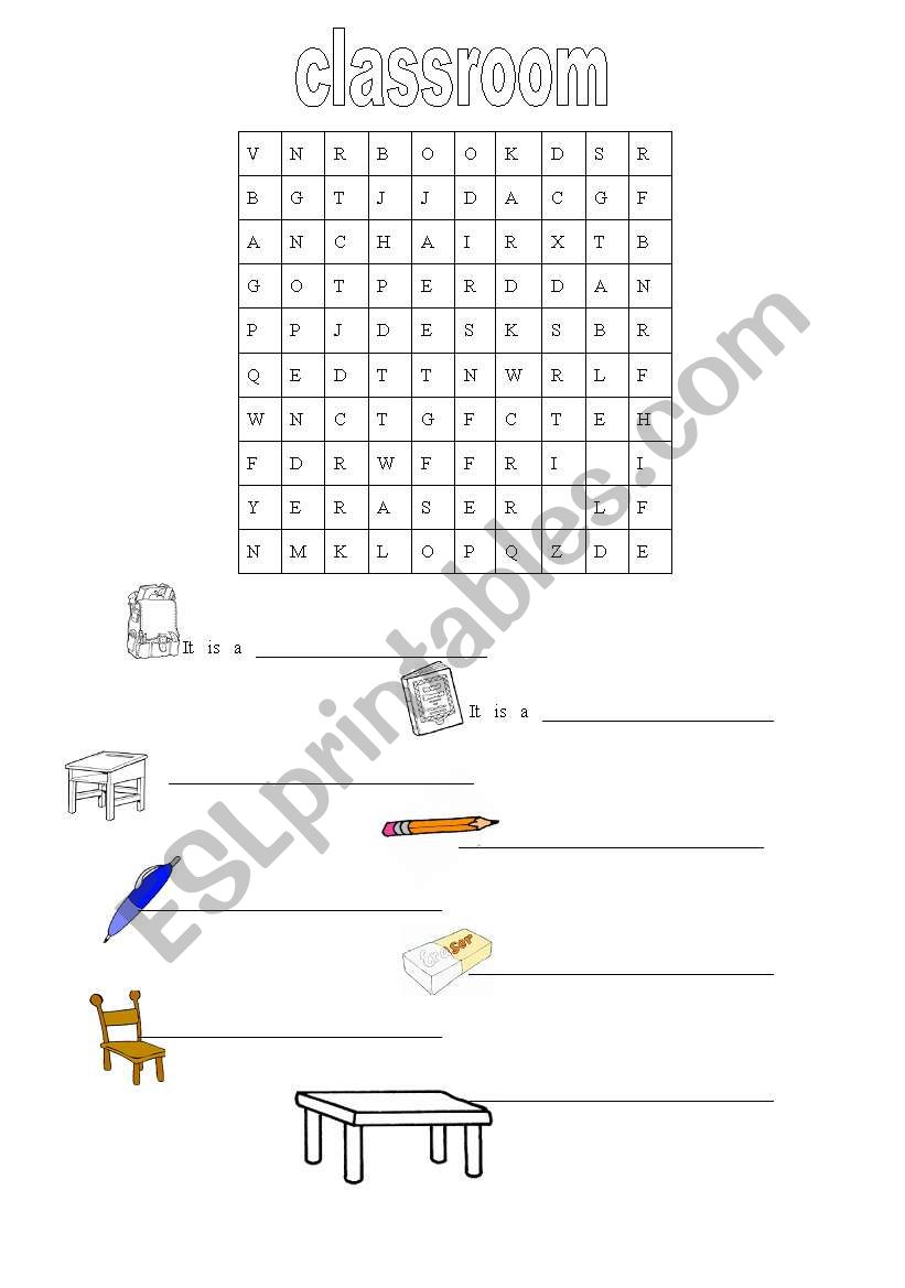 wordsearch classroom vocab worksheet