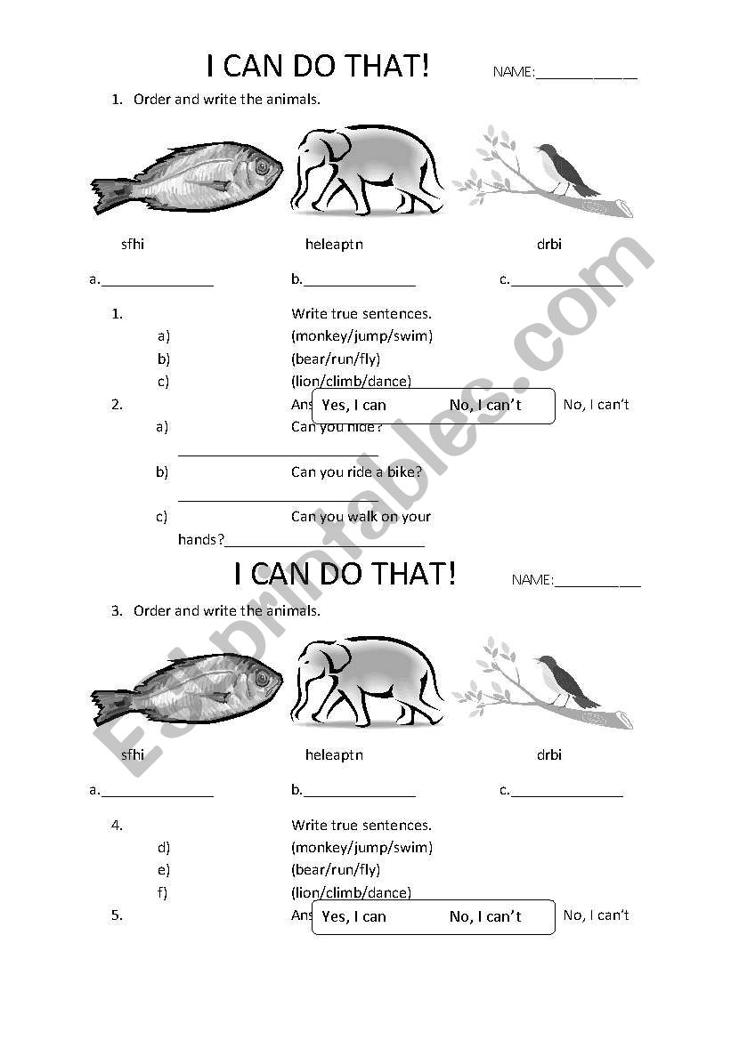 i can do that worksheet