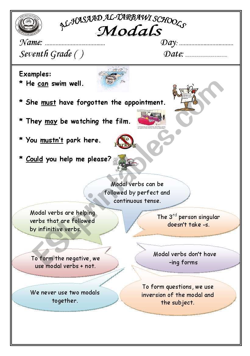 modal verbs worksheet