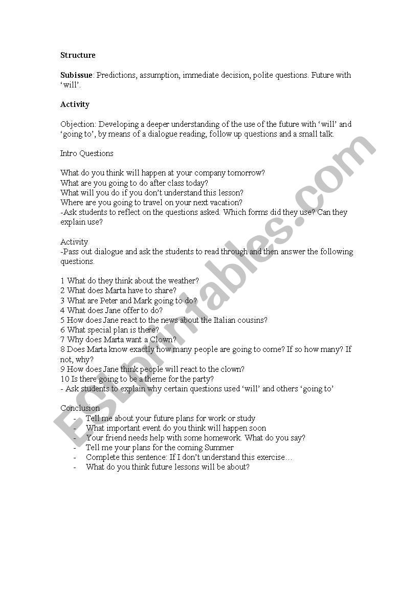 Simple Future worksheet