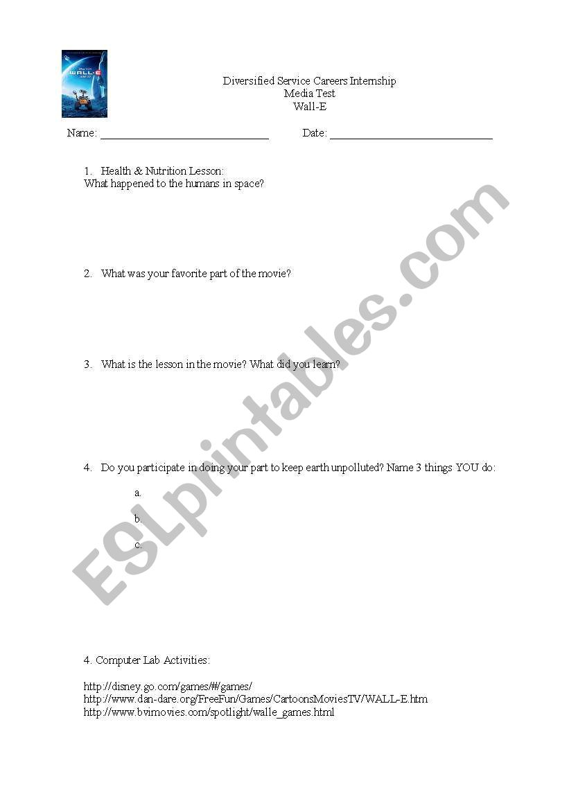 Teacher worksheet