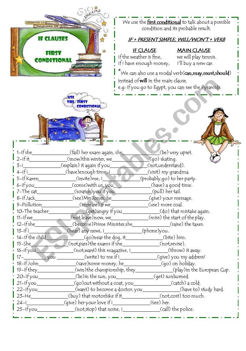 FIRST CONDITIONAL(2 PAGES) worksheet