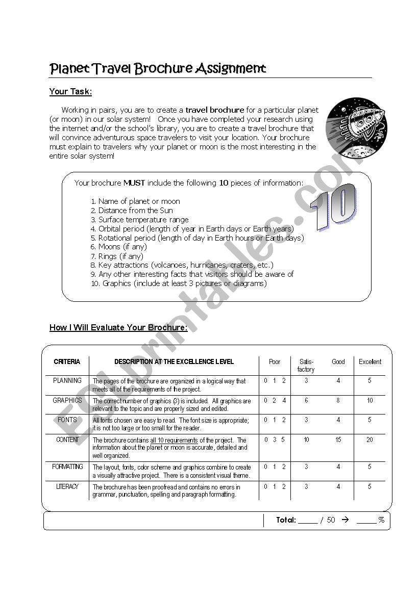 project  assignment sheet worksheet