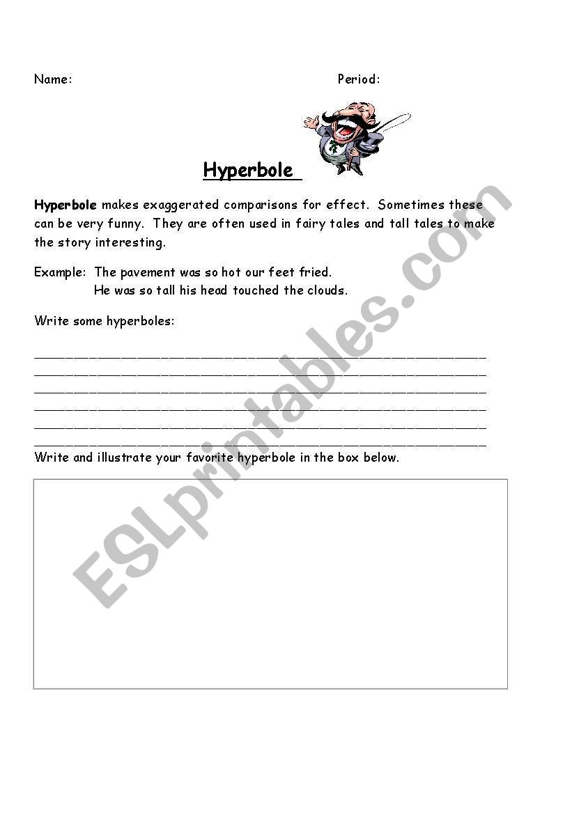 Hyperbole worksheet