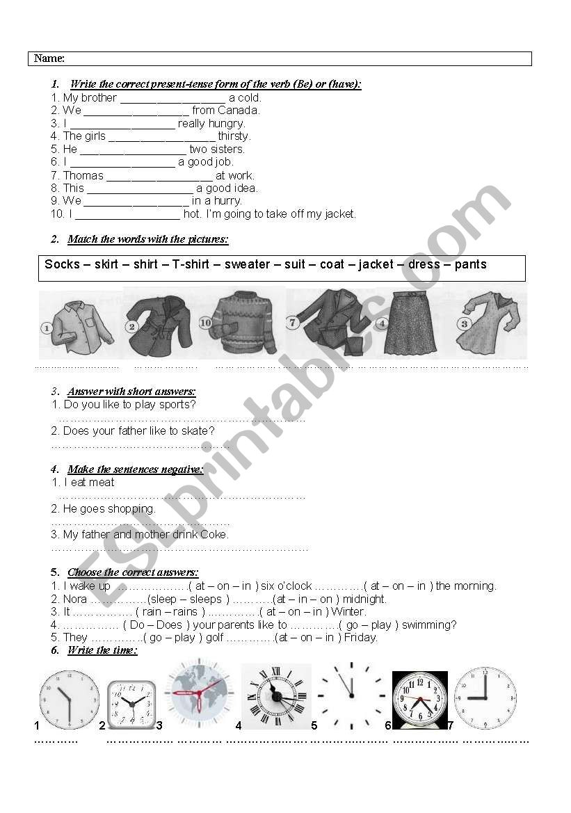 Grammar and Vocab. Quiz worksheet