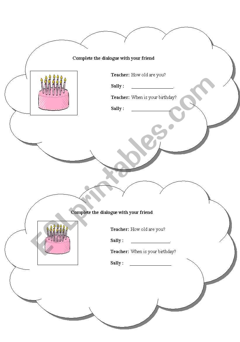 When is your birthday? worksheet